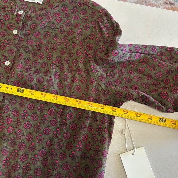 Carve Designs Batik Floral Tatum Gauze Button Up Top Shirt Womens sz Medium NEW - Picture 6 of 7